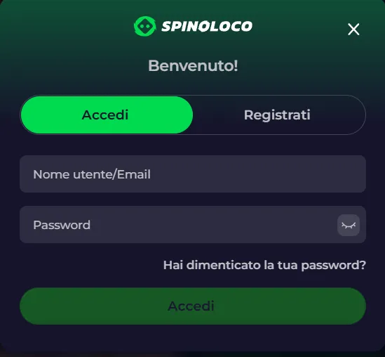 Come effettuare il login su Spinoloco